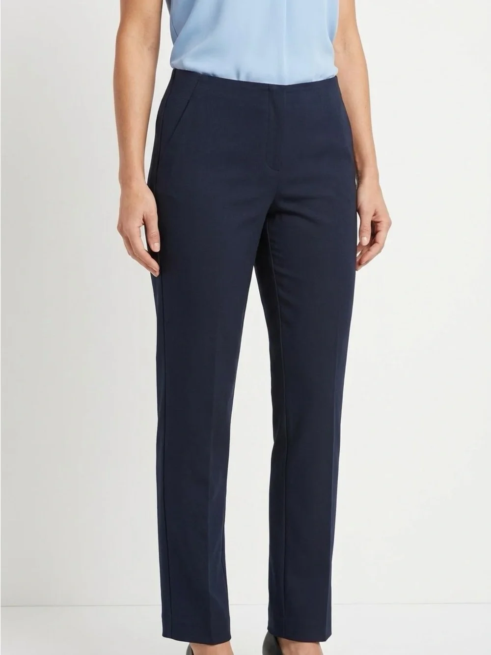 JONES NEW YORK Navy Blue Stretch Trousers Dress Pants — #164 LHP